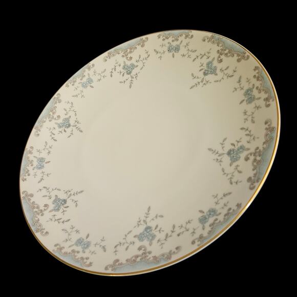 Imperial China W Dalton 5303 Seville 12" Platter Japan Blue Floral Gold Trim - Picture 1 of 4